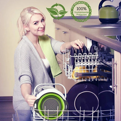 Foldable Strainer Fruit Vegetable Washing Basket Colander Dish Drainer Silicon Colander Collapsible Drainer Kitchen Gadgets